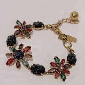 Kate Spade Goldtone Bracelet with Multicolor Floral Design